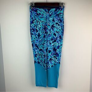 Lilly Pulitzer Luxletic Weekender Midi Legging "In Too Deep" coral print size XS